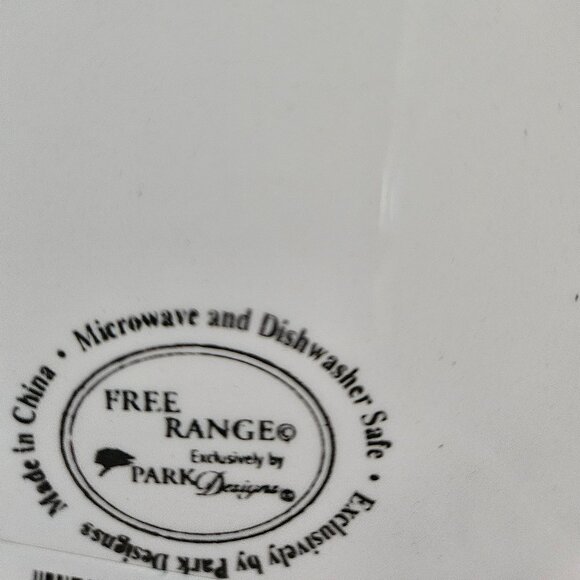 CHARMING CHICKEN ROOSTER SALAD/BREAD PLATE FREE RANGE 8.5 INCH RUSTIC - Picture 5 of 6